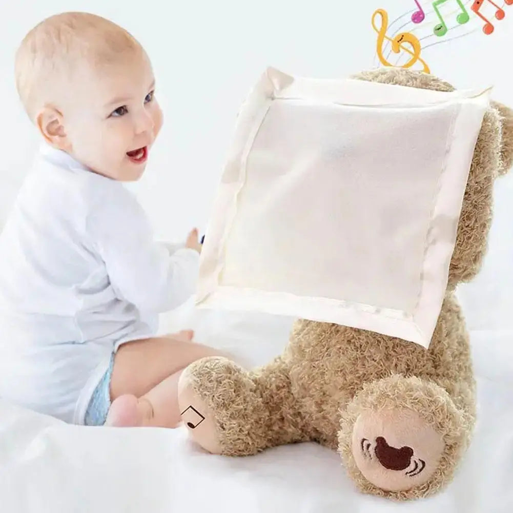 Lindo oso que habla y canta, Juguete musical eléctrico, escondite, peluche, habla, música, regalo de cumpleaños para niños, 25cm