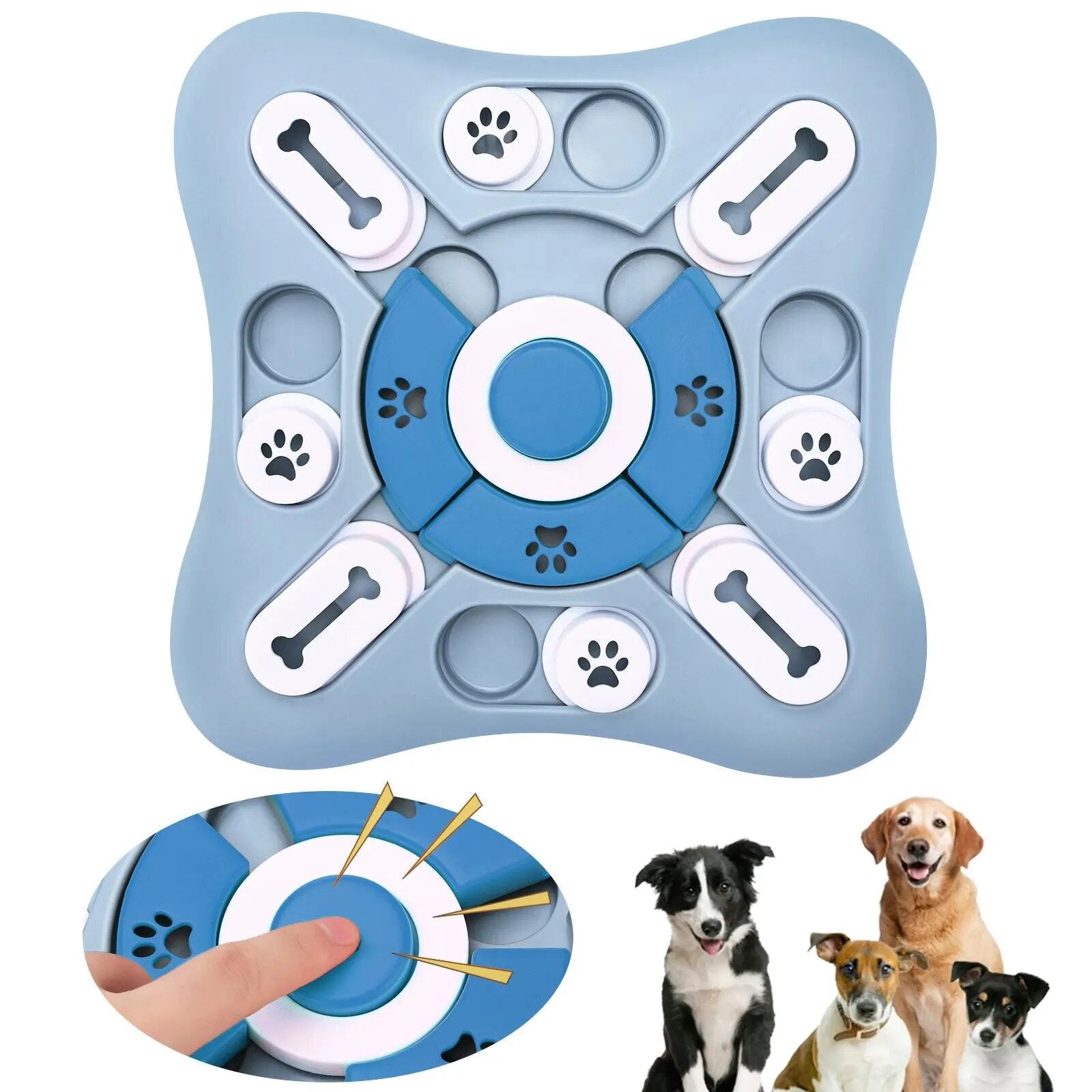 Alimentador lento interactivo para perros, dispensador de comida IQ para cachorros, cuenco antideslizante para comer lentamente, rompecabezas para mascotas, juego de entrenamiento para gatos y perros