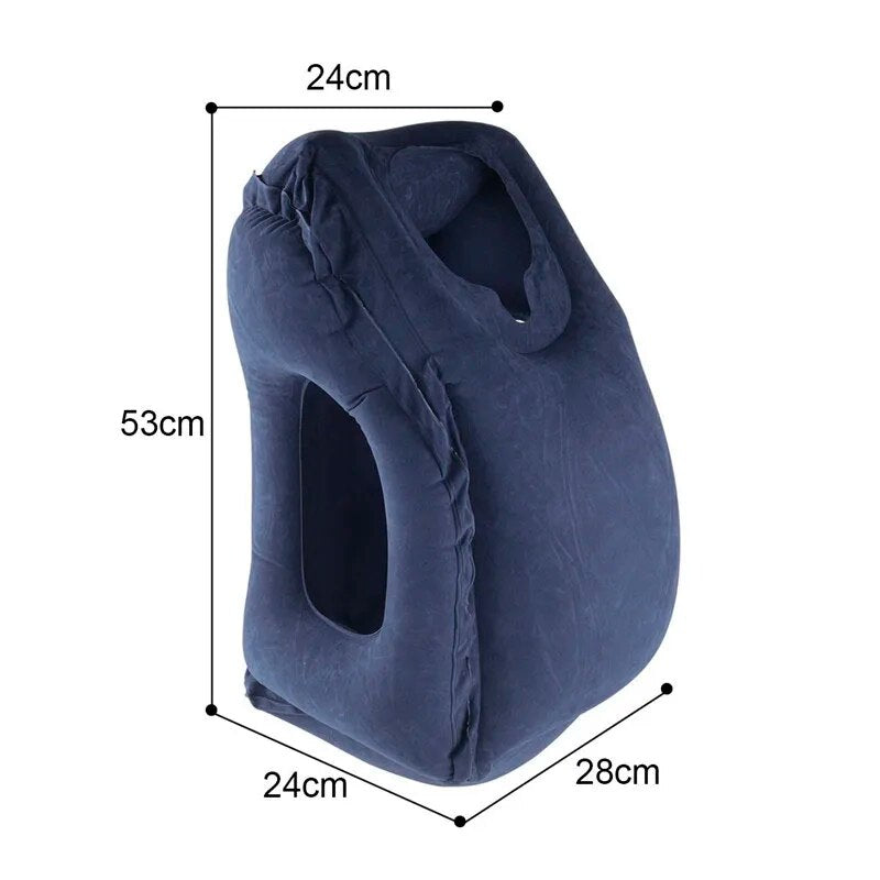 Almohada inflable de viaje de aire de PVC, reposacabezas portátil, soporte de barbilla, cojines para avión, coche, oficina, descanso para el cuello, siesta