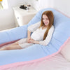 Almohadas de maternidad en forma de U para mujeres embarazadas, ropa de cama relajante de lana de Coral suave, 130x70cm