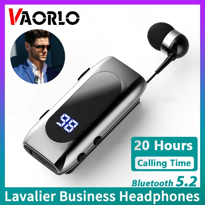 Auriculares inalámbricos K55 Lavalier Business, Bluetooth 5,2, tiempo de conversación/música 20 horas, pantalla Digital LED, cancelación de ruido