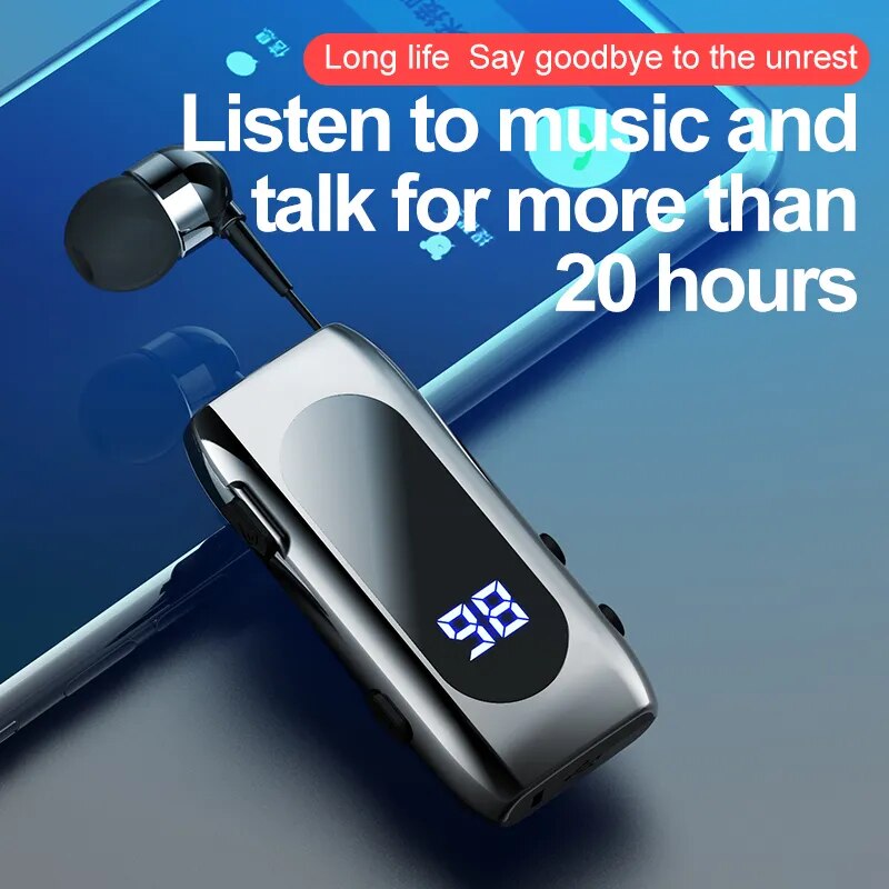 Auriculares inalámbricos K55 Lavalier Business, Bluetooth 5,2, tiempo de conversación/música 20 horas, pantalla Digital LED, cancelación de ruido