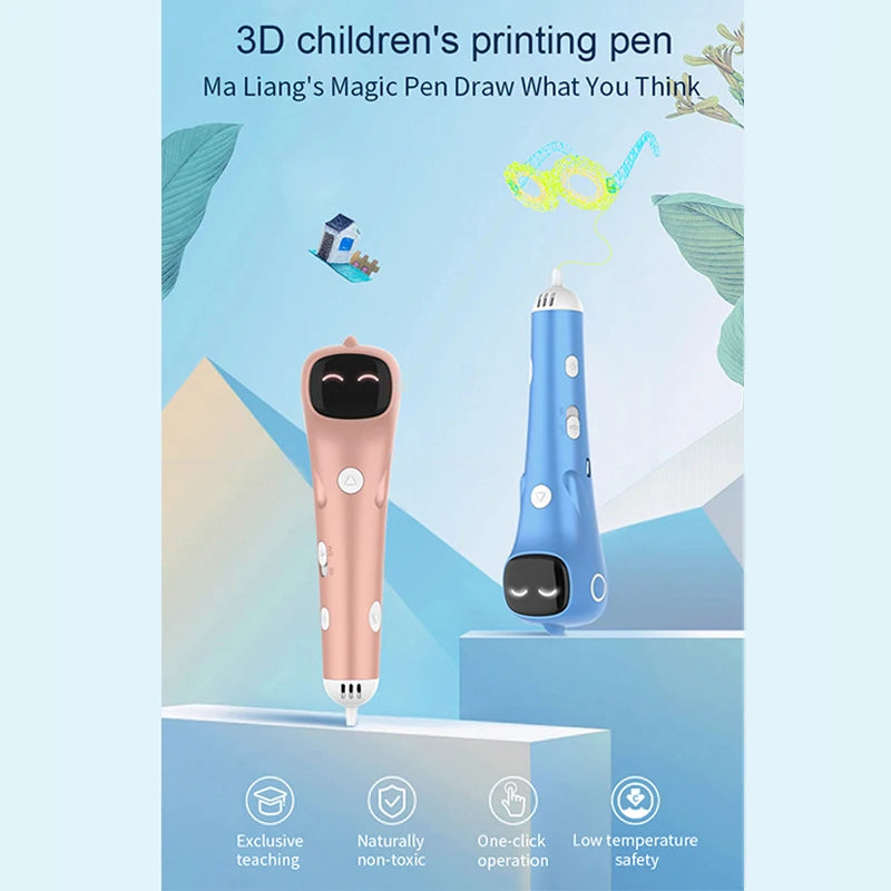 Bolígrafo de impresión 3D antiquemaduras, filamento PCL de baja temperatura, juguetes de dibujo DIY para niñas y niños, regalo de cumpleaños y Navidad, nuevo