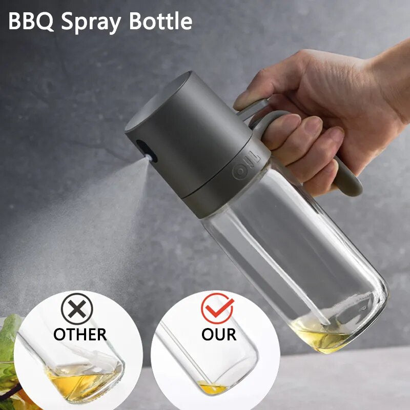 Botella de Spray de aceite de 250ml, dispensadores de aceite de cocina de vidrio de alto borosilicato, rociador de aceite de oliva, rociador para freidora de aire, ensalada y horneado
