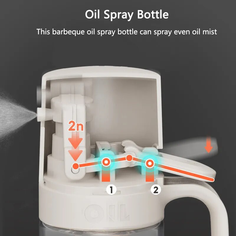 Botella de Spray de aceite de 250ml, dispensadores de aceite de cocina de vidrio de alto borosilicato, rociador de aceite de oliva, rociador para freidora de aire, ensalada y horneado