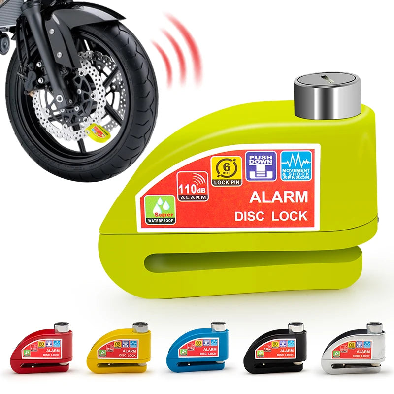 Candado antirrobo de aleación de aluminio para motocicleta, candado de protección de seguridad con alarma, recordatorio, bolsa de cerradura de cuerda, accesorio para motocicleta