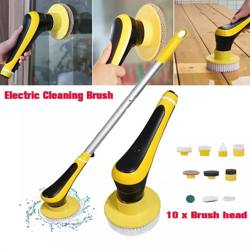 Cepillo de limpieza eléctrico USB, herramienta de limpieza giratoria, 6 /10 en 1, utensilios de cocina y baño
