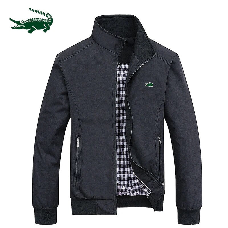 Chaqueta deportiva informal con cremallera para hombre, ropa deportiva de alta calidad con cuello, para primavera y otoño, M-6XL, novedad de 2023