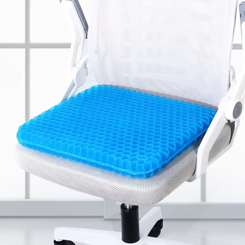 Cojín de Gel para asiento, diseño de panal transpirable para aliviar la presión del dolor de espalda, silla de ruedas para el hogar y la Oficina, coches