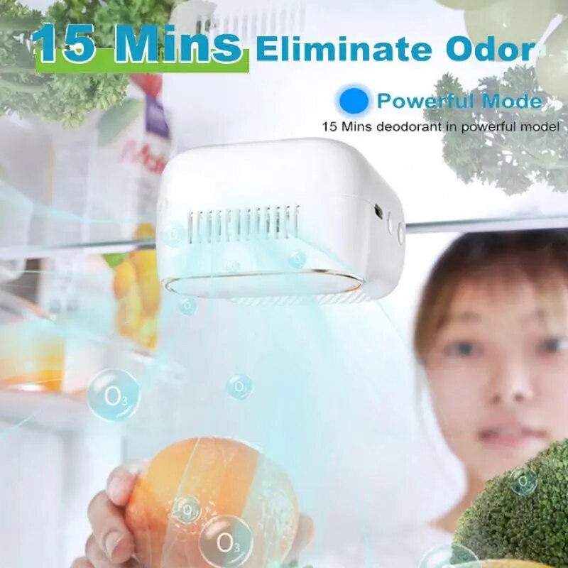 Desodorante desodorante para refrigerador, purificador de aire, desodorante recargable para mantener fresco, hogar, cocina, generador de ozono