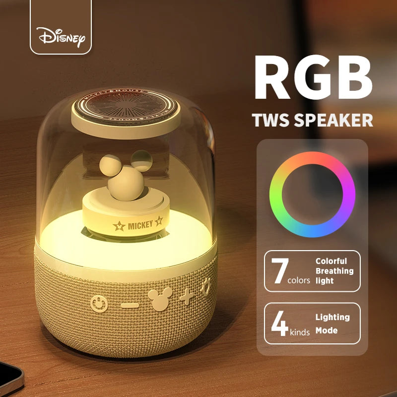 Disney-altavoz inteligente con Bluetooth S6, dispositivo de Audio inalámbrico con sonido envolvente HIFI, RGB, para acampada y el hogar