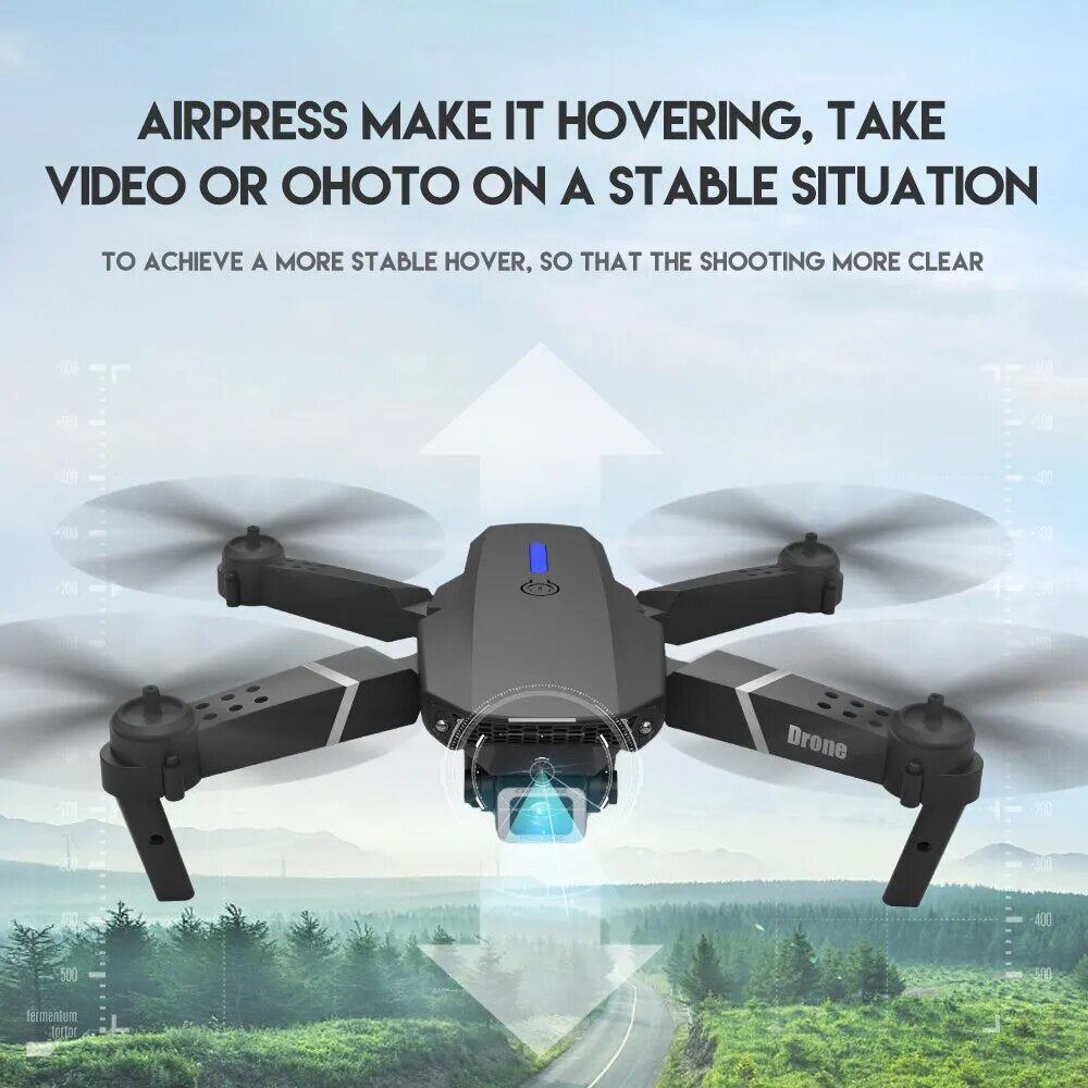 E88Pro-Dron 4K con cámara HD gran angular de 2022 P, helicóptero RC plegable, WIFI, FPV, juguete de regalo de altura, 1080