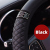 Funda para volante de coche sin anillo interior, cuero tridimensional bordado de Color con diamantes incrustados, transpirable, 37-38cm