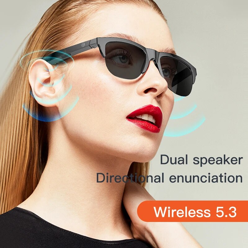 Gafas Inteligentes Bluetooth con Auriculares Inalámbricos - Lentes de Sol Deportivos para Llamadas y Música, F07