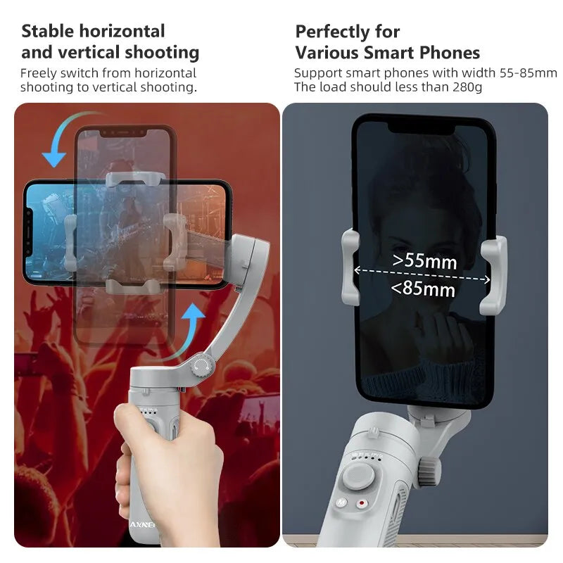 HQ3-estabilizador de cardán de 3 ejes para teléfono inteligente, dispositivo de mano plegable, grabación de vídeo, Vlog, antivibración, para iPhone y Android