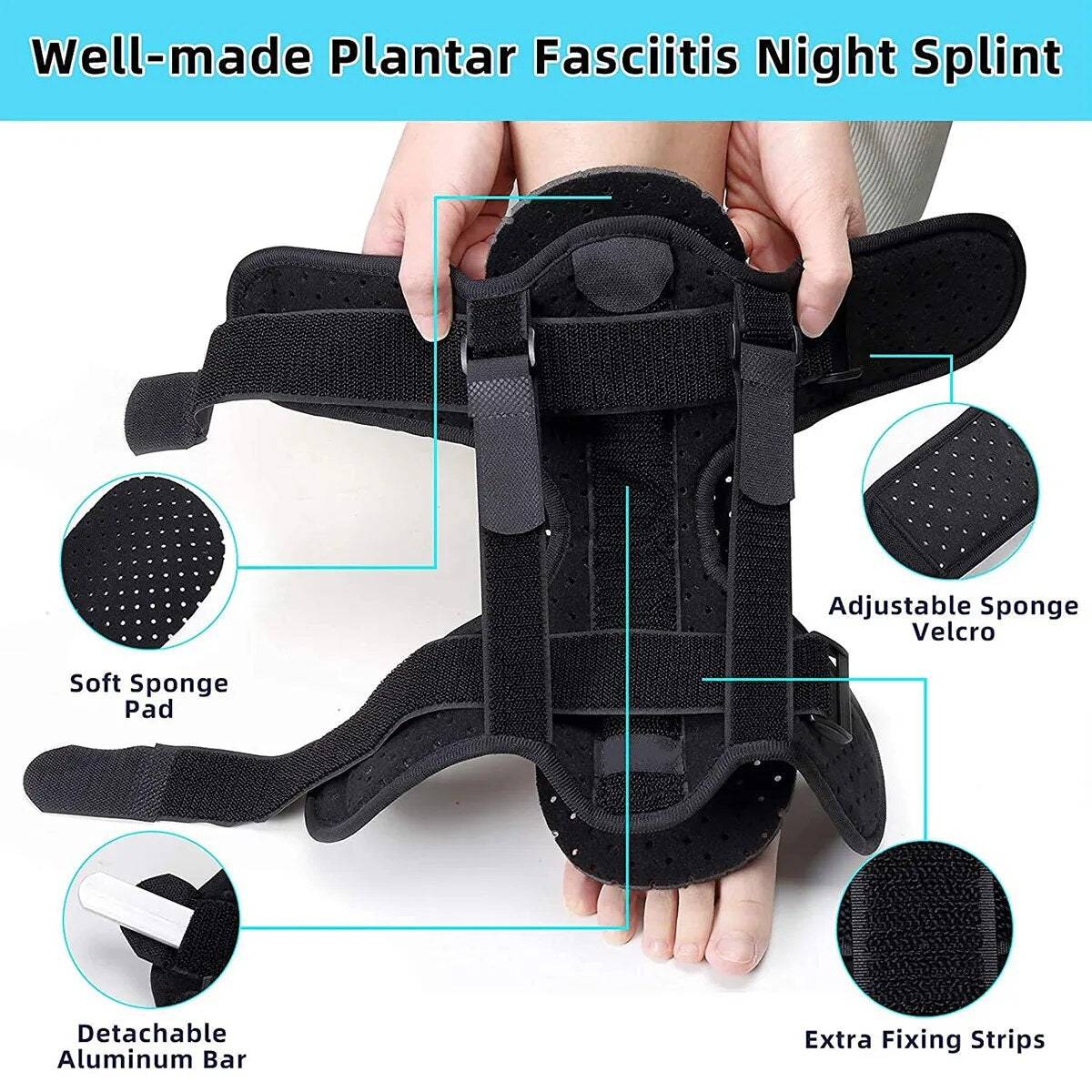 Harupink-férula de noche para fascitis Plantar, ortopédica con caída de Pie ajustable, Unisex, para fascitis Plantar y Tendonitis de Aquiles