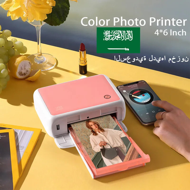 Impresora fotográfica portátil a todo Color, máquina de impresión inalámbrica, USB, Bluetooth, 300DPI, térmica, sublimación o cinta de papel