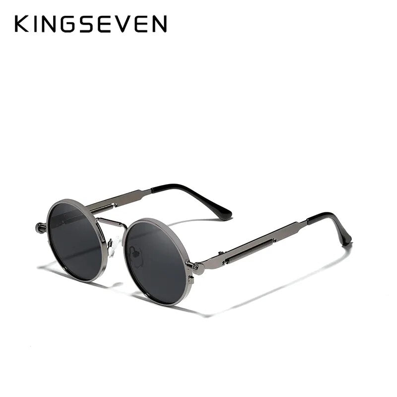Gafas de Sol Polarizadas KINGSEVEN - Estilo Steampunk Vintage con Montura de Metal