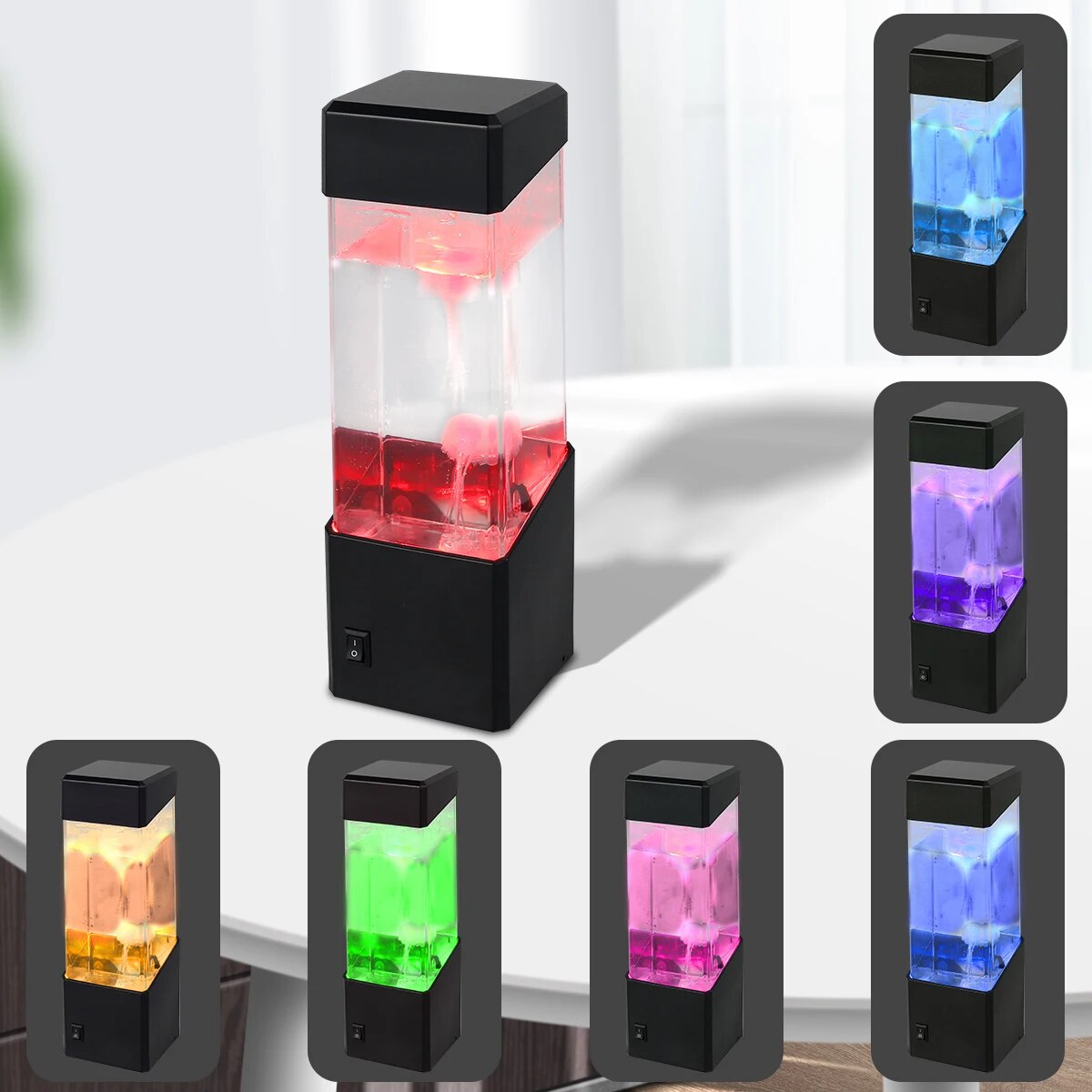 Lámpara LED de Lava de medusas de fantasía, luz de mesita de noche que cambia de Color, luz de acuario realista 3D, lámpara de estado de ánimo, decoración de dormitorio, regalos novedosos