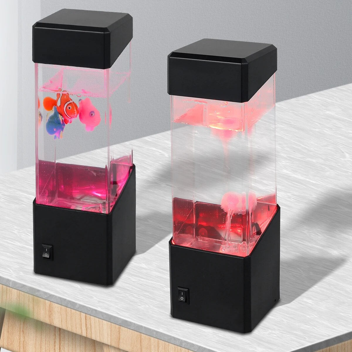 Lámpara LED de Lava de medusas de fantasía, luz de mesita de noche que cambia de Color, luz de acuario realista 3D, lámpara de estado de ánimo, decoración de dormitorio, regalos novedosos