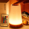 Lámpara de mesita de noche para dormitorio, luz nocturna táctil que cambia de 13 colores, RGB, regulable por control remoto, recargable por USB, Luz Portátil para habitación