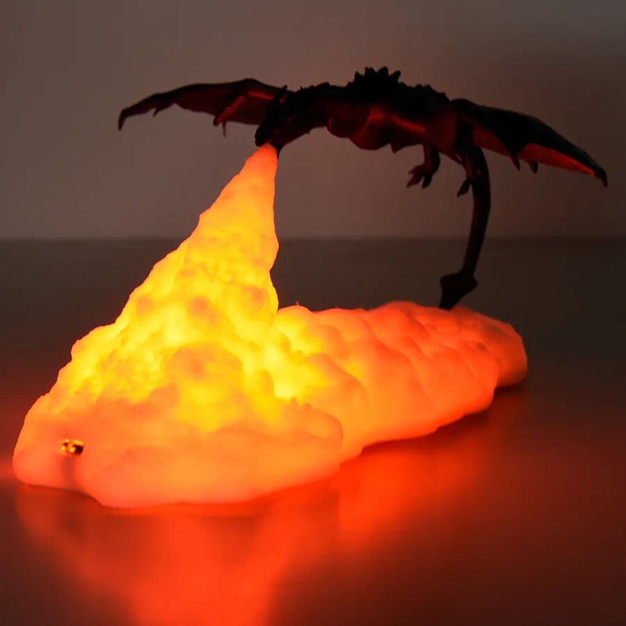 Lámpara recargable de escritorio para el hogar, lámpara con impresión 3D de dragón de hielo y fuego, el mejor regalo para niños, decoración familiar para el hogar