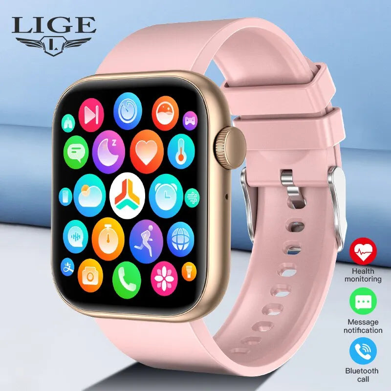 LIGE-Reloj inteligente con pantalla táctil para Mujer, accesorio de pulsera resistente al agua con Bluetooth, seguimiento de actividad deportiva y llamadas