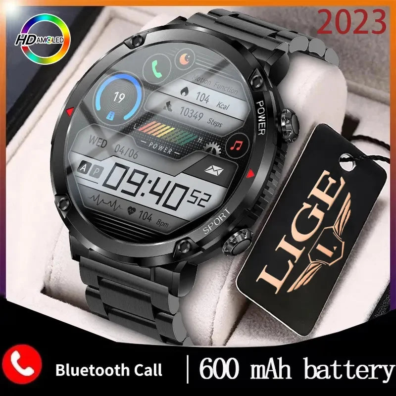 LIGE-reloj inteligente para hombre, accesorio de pulsera deportivo con pantalla HD de 600 pulgadas, batería de 2023 mAh, Bluetooth, llamadas, nuevo, 1,6