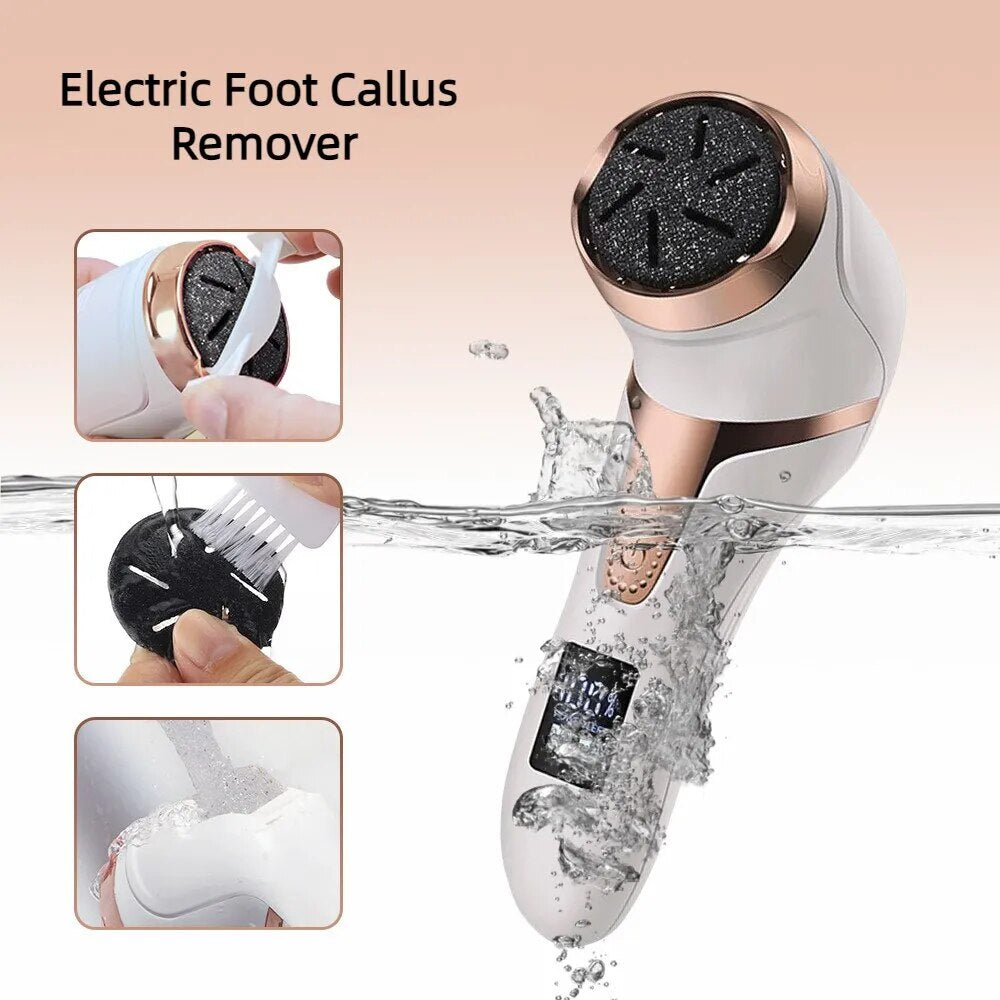 Limas electrónicas para los pies, eléctrico portátil eliminador de callos, herramienta para el cuidado de los pies, piel dura muerta, recargable, herramientas de pedicura