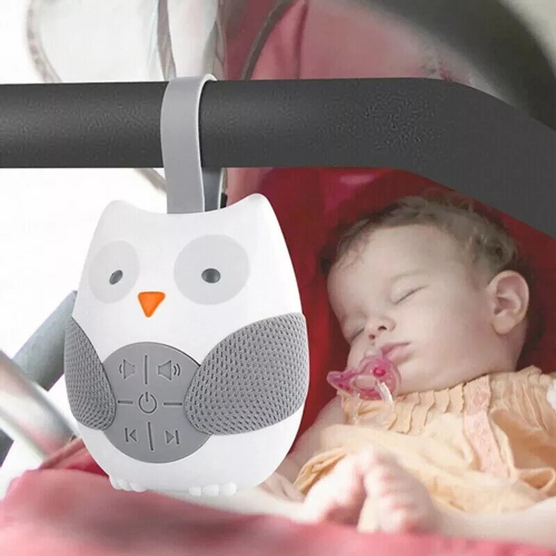 Máquina de sonido de búho blanco para niños y adultos, ayuda para dormir, ruido, apagado, oficina, relajarse