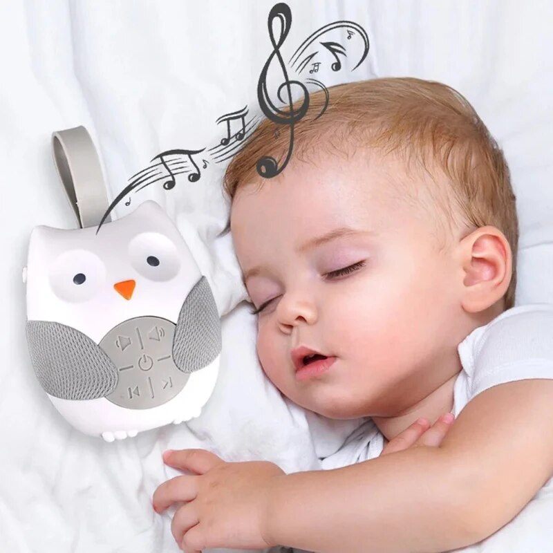 Máquina de sonido de búho blanco para niños y adultos, ayuda para dormir, ruido, apagado, oficina, relajarse