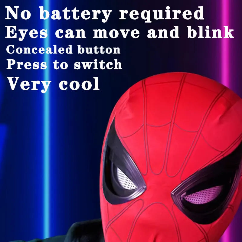 Máscara de ojos móviles para adultos y niños, mascarilla elástica de Spiderman no Way Home, Cosplay, 1:1, Control remoto, regalo