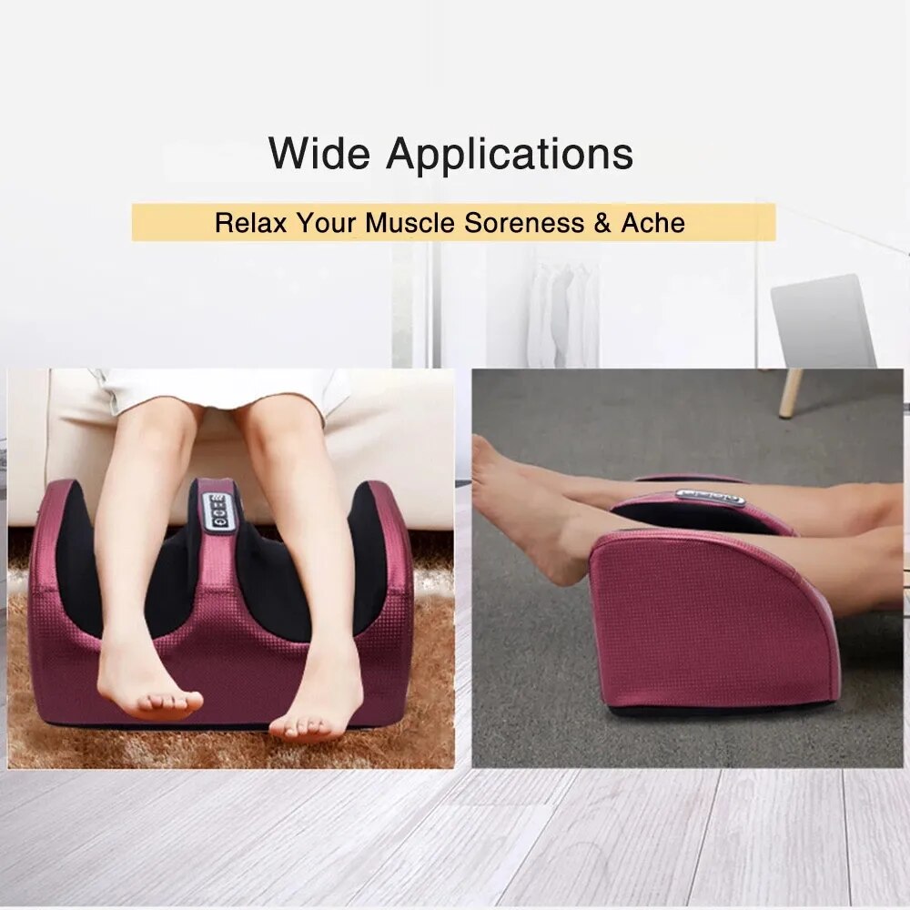 Masajeador de pies eléctrico de compresión caliente, terapia de calefacción, rodillo de amasamiento Shiatsu, relajación muscular, alivio del dolor, máquinas de Spa de pies