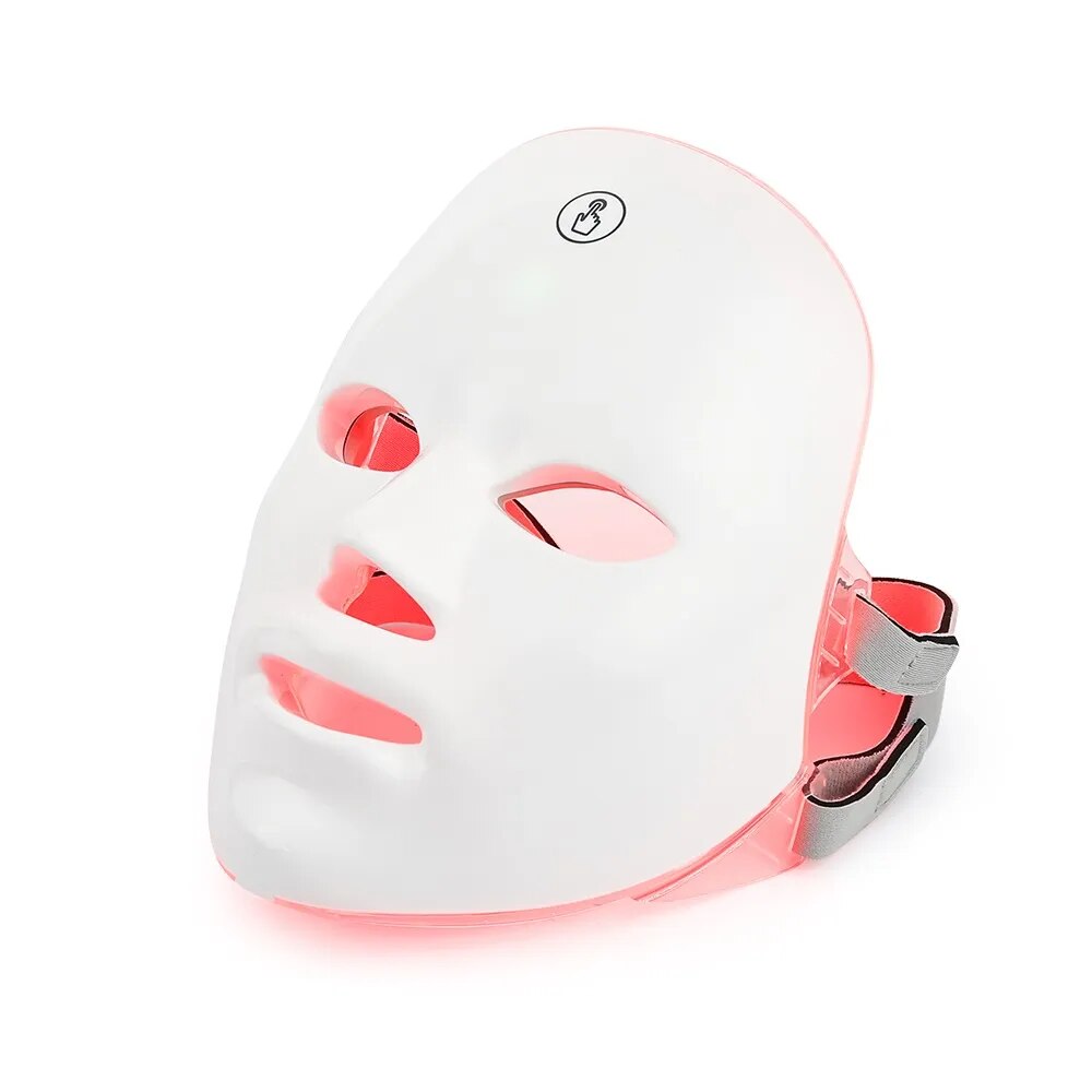 Mascarilla Facial LED recargable, máscara de belleza de terapia de fotones LED de 7 colores, rejuvenecimiento de la piel, dispositivo de belleza blanqueador de estiramiento Facial para el hogar