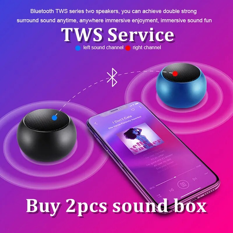 Mini altavoz Bluetooth con Portátil , caja de sonido de música inalámbrica HiFi, TWS bocina bluetooth, teléfono móvil, altavoz inalámbrico de Metal fuerte, Subwoofer para Paseo deportivo