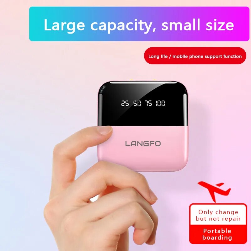 Mini banco de energía portátil de 30000mAh, cargador superrápido, paquete de batería externa para Xiaomi, iPhone, Samsung, pantalla Digital