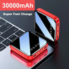 Mini banco de energía portátil de 30000mAh, cargador superrápido, paquete de batería externa para Xiaomi, iPhone, Samsung, pantalla Digital