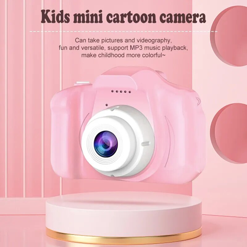 Mini cámara de dibujos animados para niños que toma fotos videos reproducción de música juguetes de dibujos animados para bebés mini cámara regalos de cumpleaños juguetes al aire libre