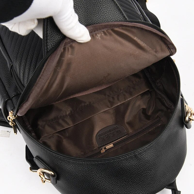 Mochila De Viaje de cuero suave para mujer, bolso de hombro de alta calidad, mochila escolar de gran capacidad para niña