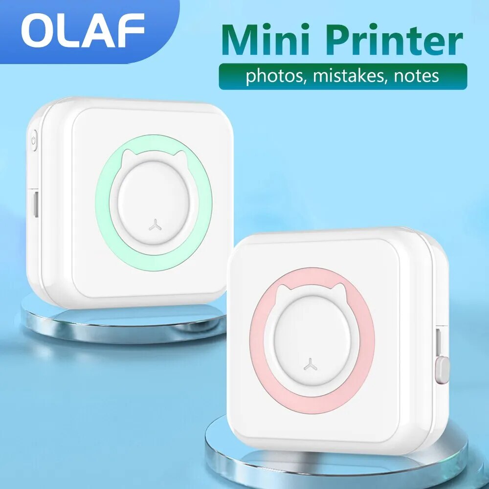 Olaf-Mini Impresora térmica portátil, papel sin tinta, Bluetooth, inal –  Together Shop
