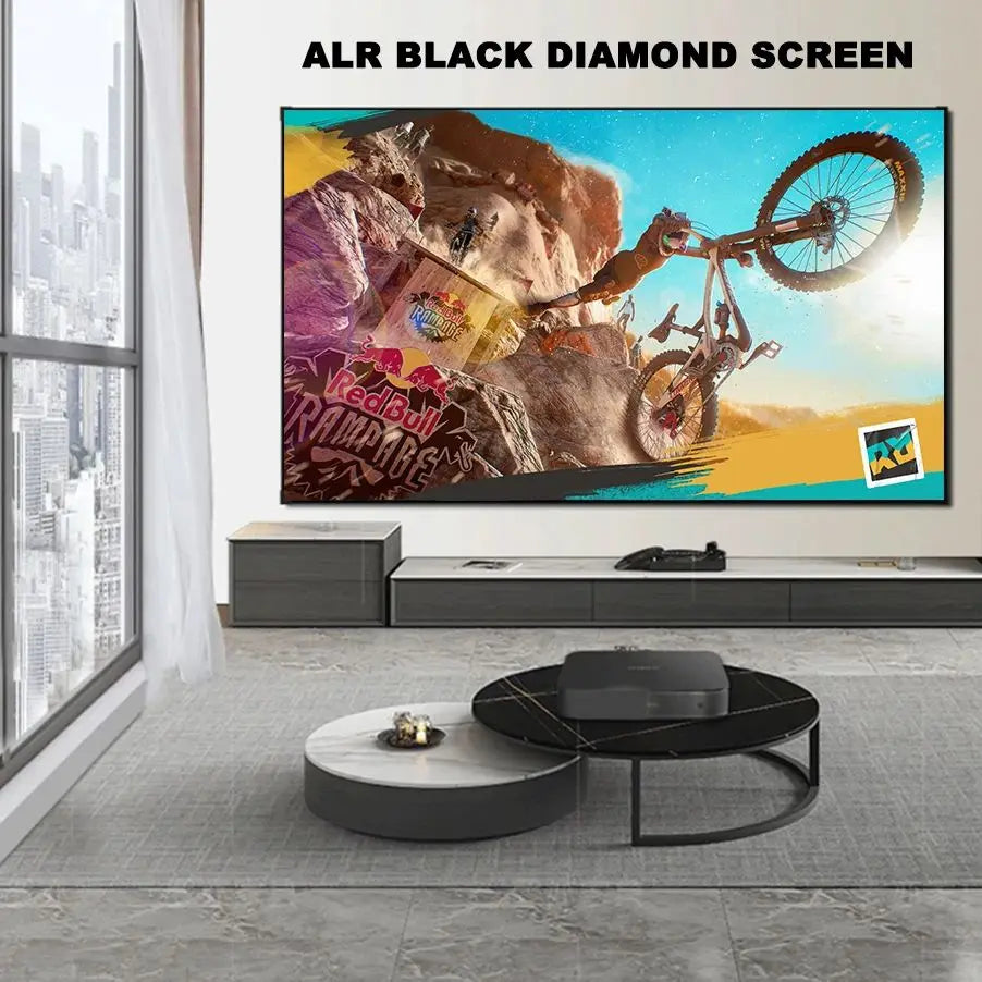 Pantalla de proyección de Diamante Negro ALR de 100 pulgadas, marco fijo de 1CM, bisel Ultra estrecho, pantalla de proyector CLR para proyector Normal 4K