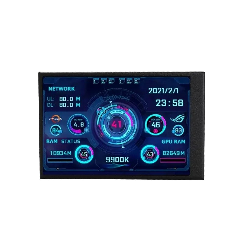 Pantalla secundaria de TYPE-C IPS de 3,5 pulgadas para ordenador, GPU, RAM, HDD, monitor USB, AIDA64