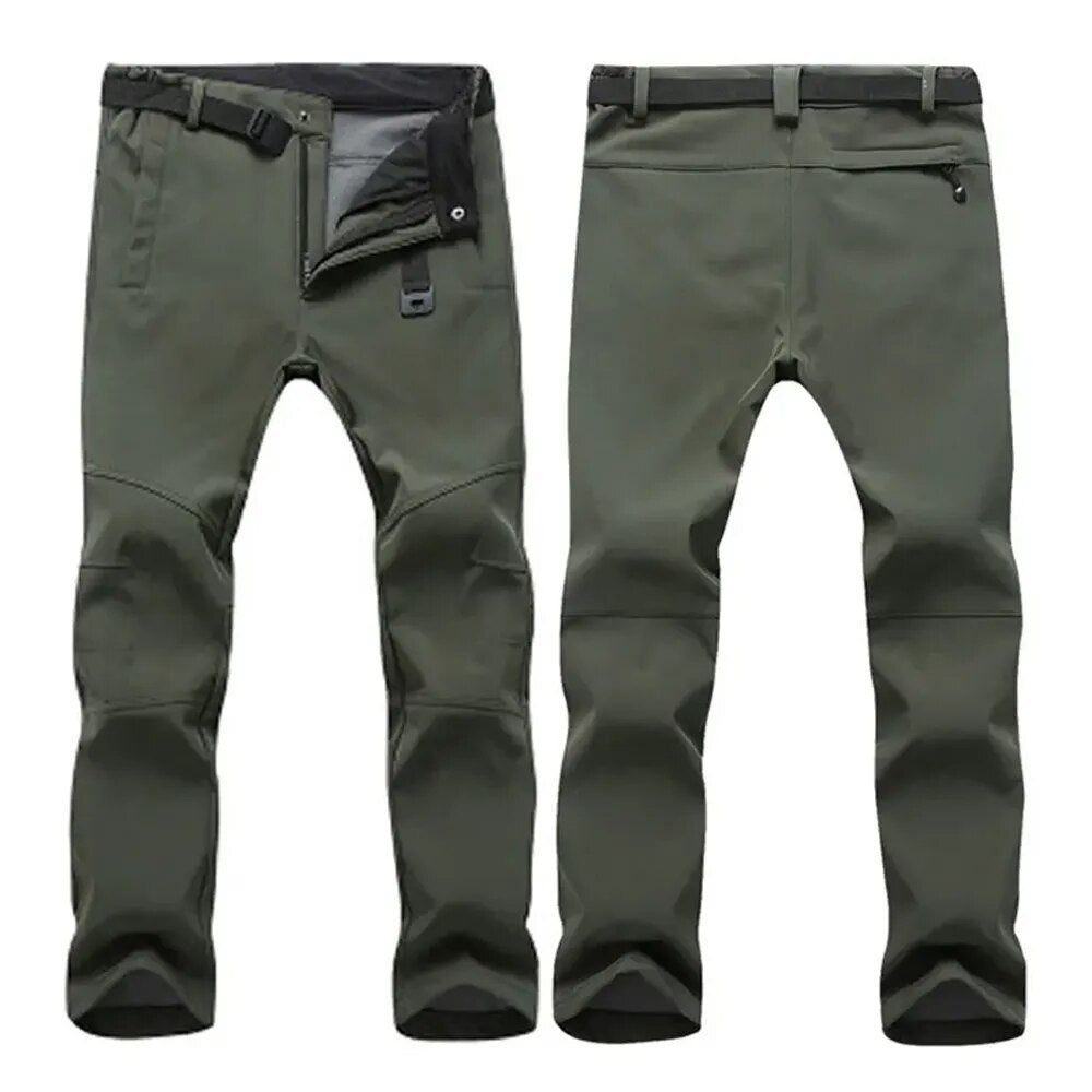 Pantalones tácticos de forro polar a prueba de viento para hombre, pantalones cálidos de concha suave, impermeables, para viajes al aire libre, Camping y senderismo, esquí, Invierno