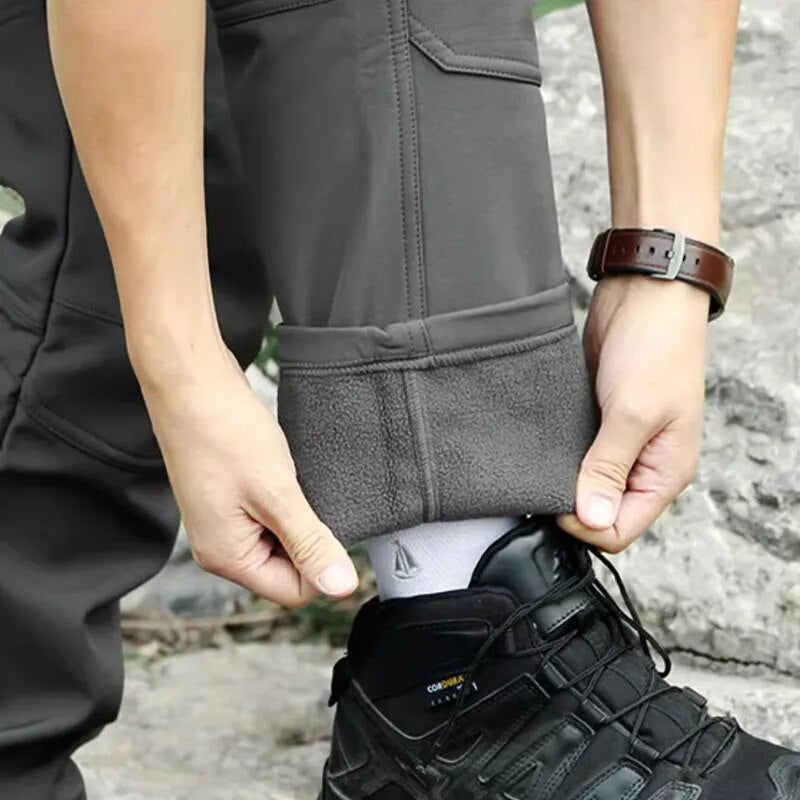 Pantalones tácticos de forro polar a prueba de viento para hombre, pantalones cálidos de concha suave, impermeables, para viajes al aire libre, Camping y senderismo, esquí, Invierno