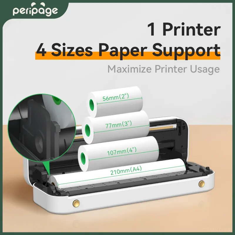 PeriPage-impresora de transferencia térmica A40, máquina de impresión portátil de papel A4, USB, Bluetooth, inalámbrica, para sistema IOS y Android