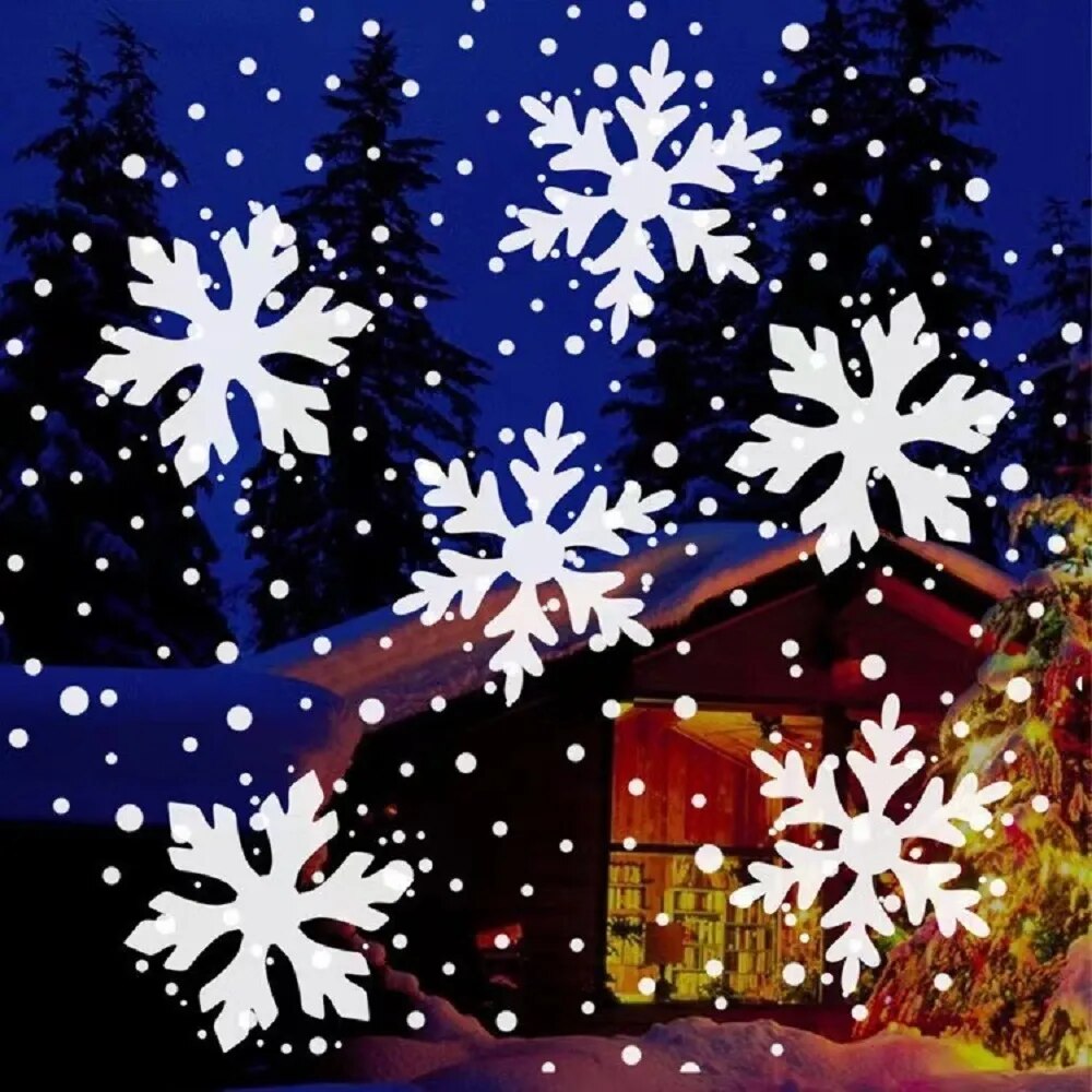 Proyector de copos de nieve de Navidad, luces LED de hadas para dormitorio, lámpara giratoria dinámica de proyección de nieve blanca, adornos interiores de Año Nuevo