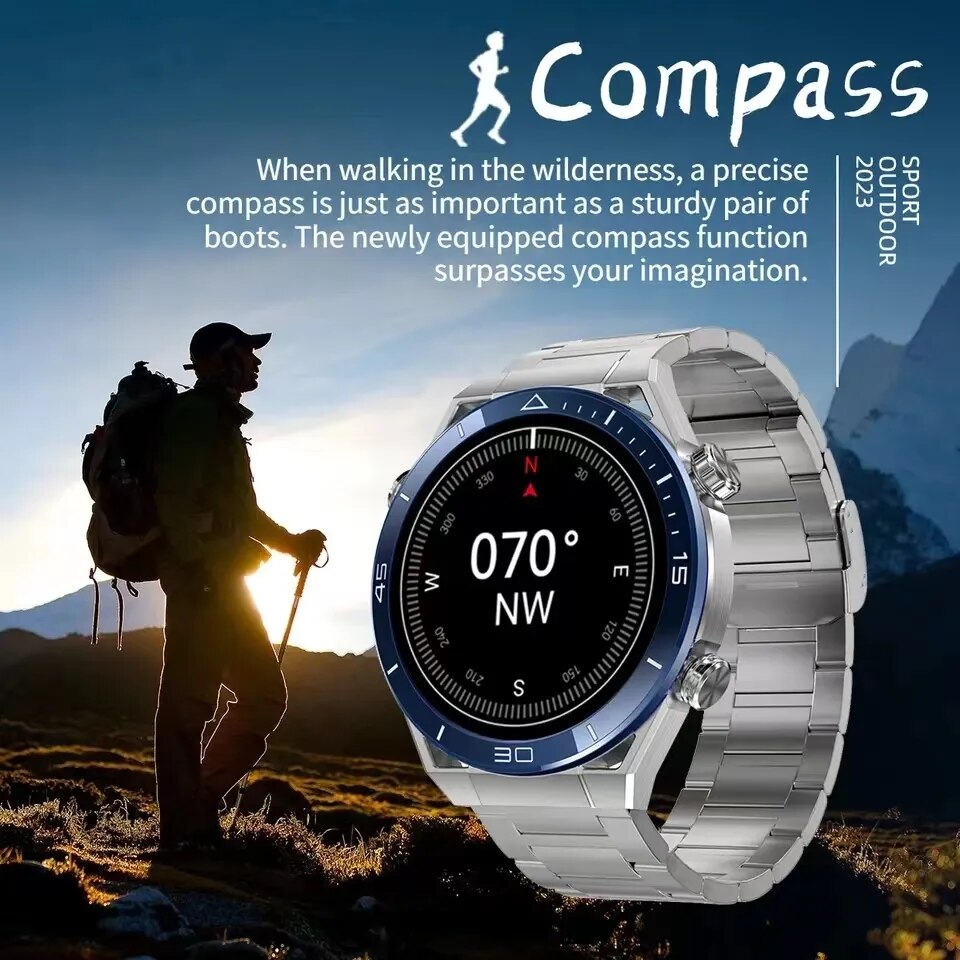 Reloj inteligente NFC para hombre, pulsera resistente al agua IP68, ECG + PPG, Pantalla AMOLED 2023x454 HD, control del ritmo cardíaco, llamadas por Bluetooth, para Huawei y Xiaomi, 454