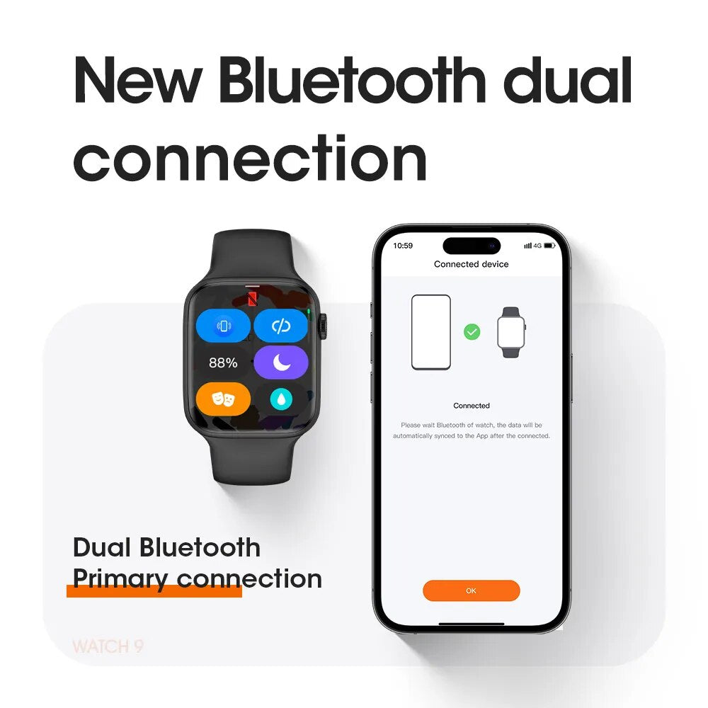 Reloj inteligente W29 Pro Serie 9 para hombre y mujer, Smartwatch con Bluetooth, llamadas, alta frecuencia de actualización, rastreador GPS, Isla dinámica, brújula, 2,2 pulgadas