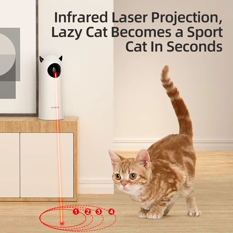Robeco-juguetes automáticos para gatos, juguetes interactivos con láser LED para mascotas, accesorios de juguete para gatos de interior, juguete electrónico de mano para perros