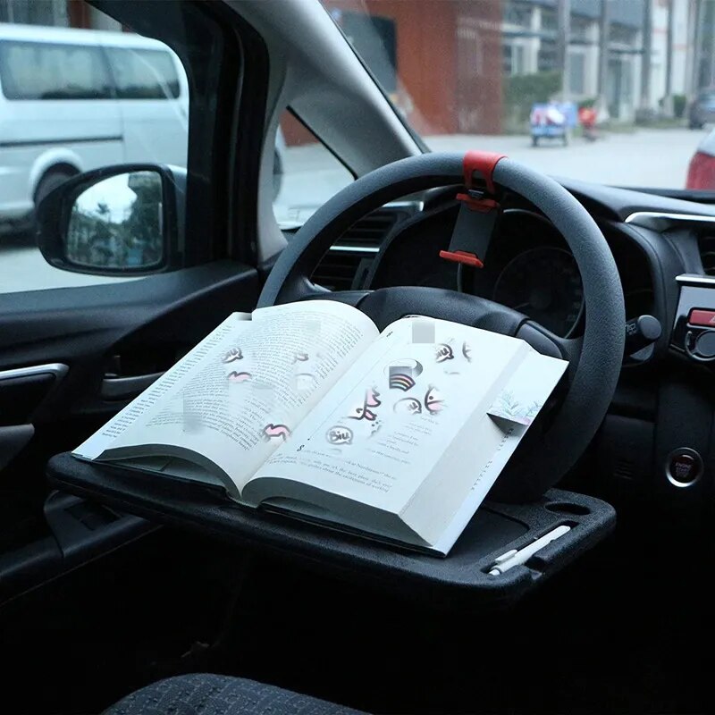 Mesa de Comedor y Soporte para Laptop en el Volante del Coche - Bandeja Multifuncional para Comida y Trabajo